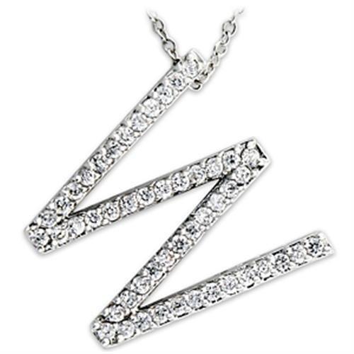 JCE621 Rhodium Brass Pendant with AAA Grade CZ  in Clear-PCS