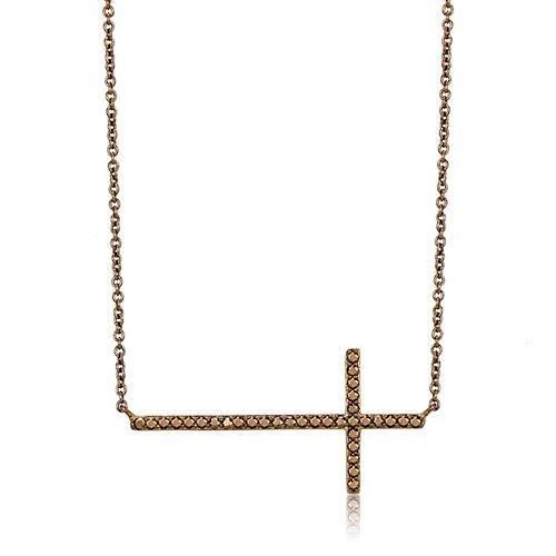 JCE1131 IP Coffee light Brass Chain Pendant with AAA Grade CZ  in Light Coffee