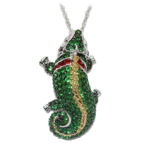 JCE1568 Rhodium+Gold+ Ruthenium Brass Chain Pendant with AAA Grade CZ  in Multi Color