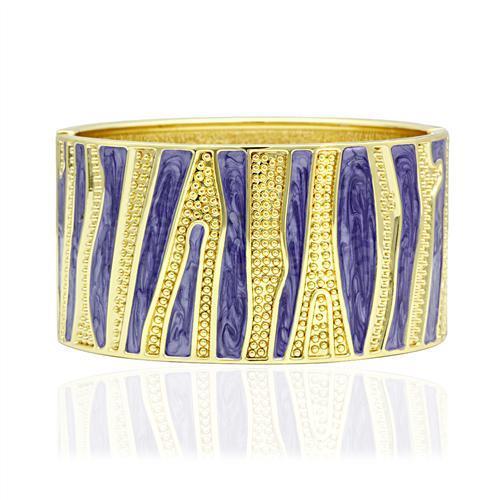 JCE2118 Flash Gold White Metal Bangle with Epoxy  in No Stone