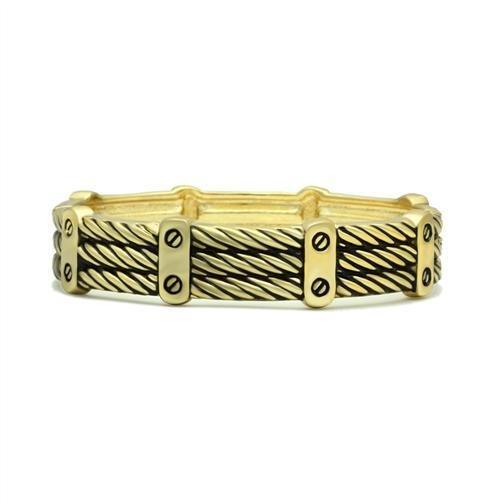 JCE2135 Flash Gold White Metal Bangle with No Stone