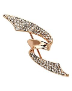 JCE2941 Flash Rose Gold White Metal Brooches with Top Grade Crystal  in Clear