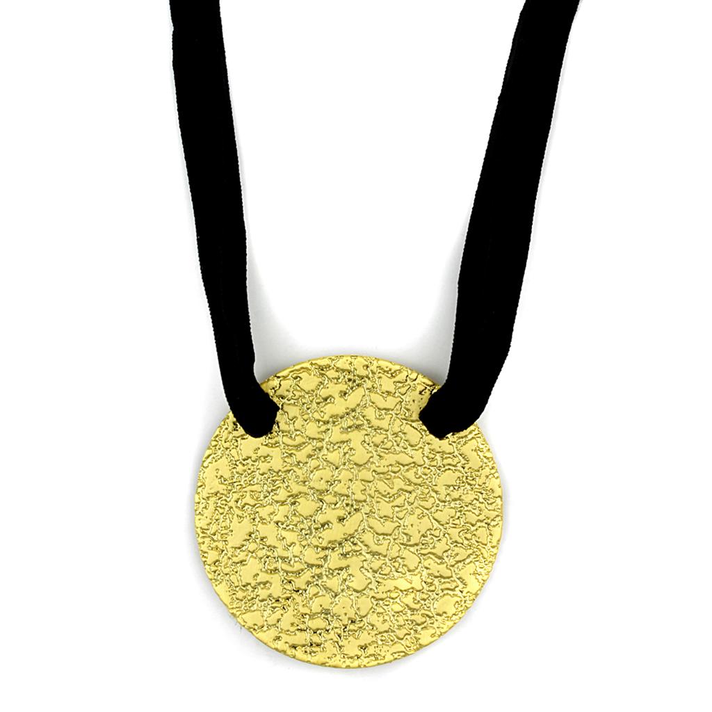 JCE3727 Gold & Brush Brass Chain Pendant with No Stone