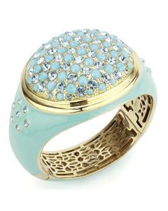 JCE4350 Gold Brass Bangle with Top Grade Crystal  in Multi Color