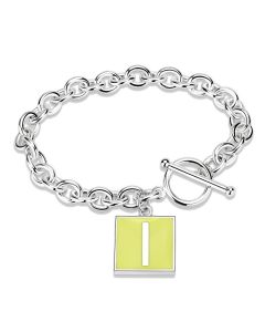 JCE4636 High-Polished Brass Bracelet with Epoxy  in Emerald