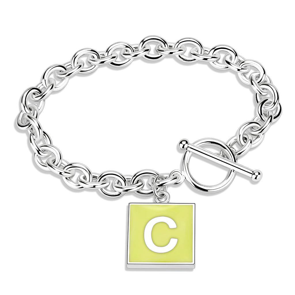 JCE4638 High-Polished Brass Bracelet with Epoxy  in Emerald