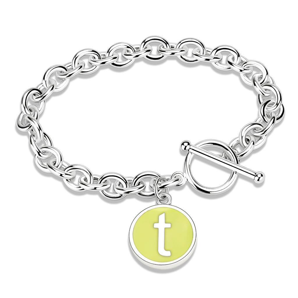JCE4650 High-Polished Brass Bracelet with Epoxy  in Emerald