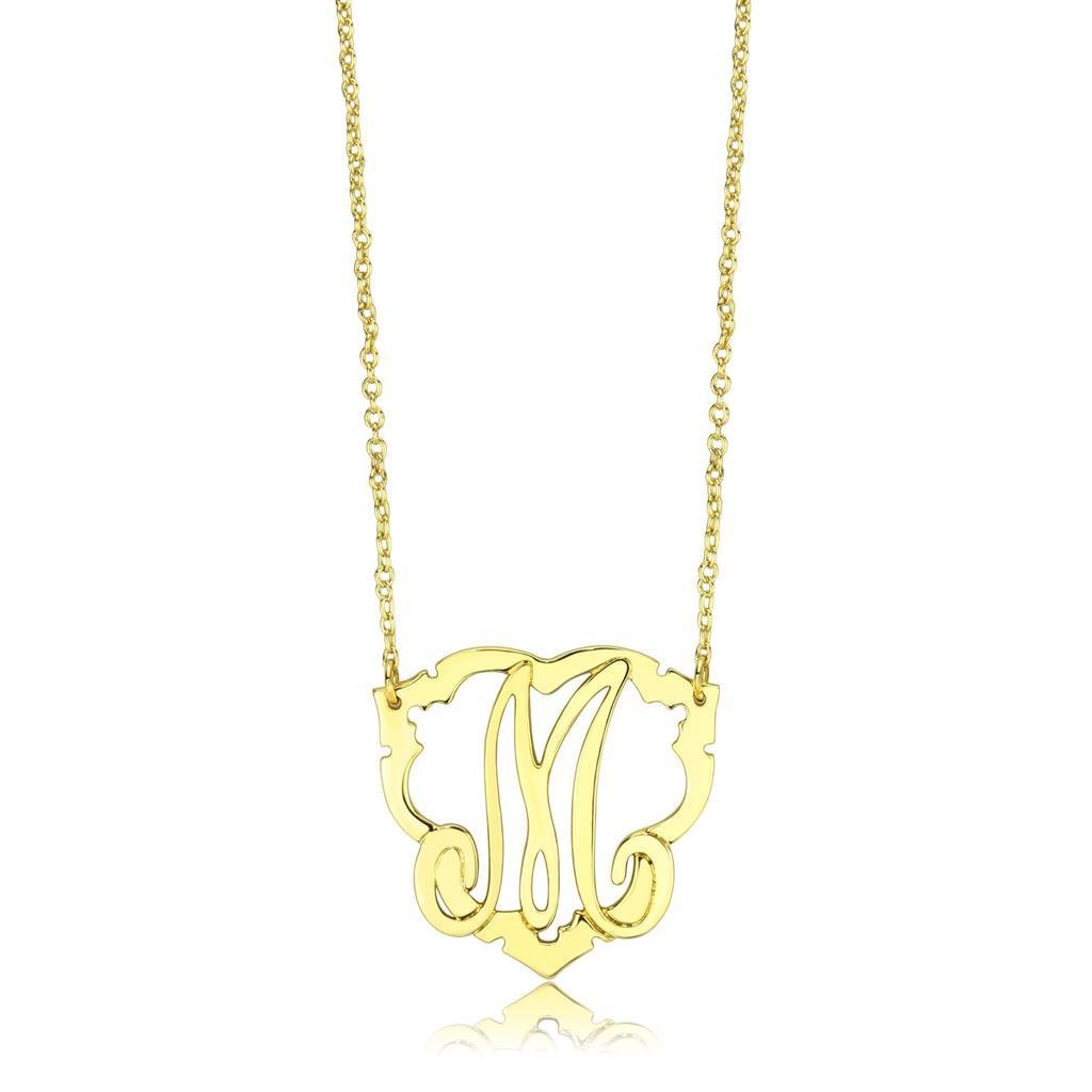 JCE4688 Flash Gold Brass Necklace with No Stone
