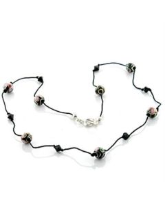 JCE737 Brass Necklace with Epoxy  in Multi Color