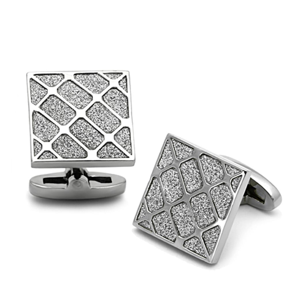 JCE1252 High polished (no plating) Stainless Steel Cufflink with No Stone