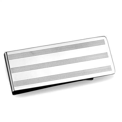 JCE2081 High polished (no plating) Stainless Steel Money clip with No Stone