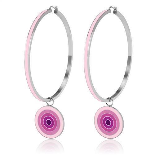 JCE271 High polished (no plating) Stainless Steel Earrings with No Stone-Default Title