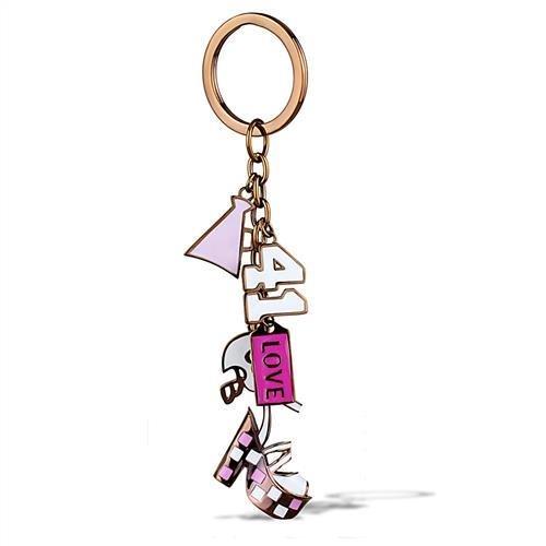 JCE2717 IP Coffee light Stainless Steel Key Ring with Epoxy  in Multi Color