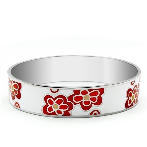 JCE288 High polished (no plating) Stainless Steel Bangle with Epoxy  in No Stone