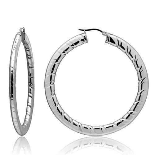 JCE418 High polished (no plating) Stainless Steel Earrings with No Stone
