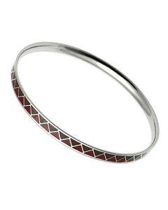 JCE529 High polished (no plating) Stainless Steel Bangle with Epoxy  in Siam