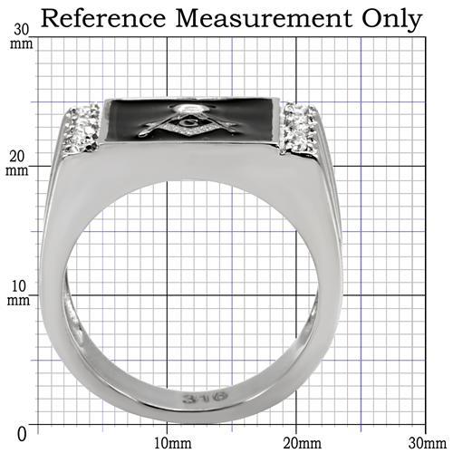 JCE8X030 High polished (no plating) Stainless Steel Ring with AAA Grade CZ  in Clear